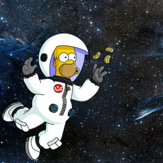 😝 Homer Simpson The Simpsons ホーマーシンプソン, 宇宙飛行士, アニメ, 宇宙, シンプソンズ, 面白い telegram sticker