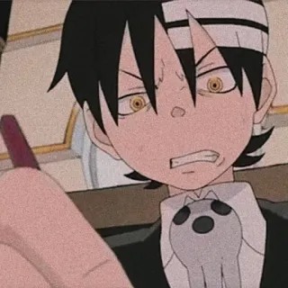 😬 Death the Kid Soul Eater anime, death the kid, symmetry, manga telegram sticker