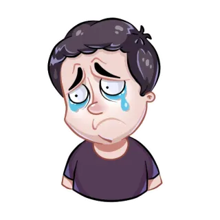 😢 sedih, menangis, emosi, kesal, air mata, kartun whatsapp sticker