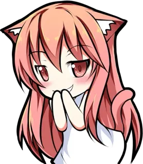 😏 Anime, Fille chat, Kawaii, Manga, Mignon, Chibi, Dessin animé telegram sticker
