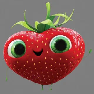 🍓 truskawka, słodki, kreskówka, owoc telegram sticker