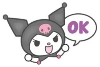👌 Kuromi OK kuromi, hello kitty, anime, desenho animado, fofo, adesivo telegram sticker