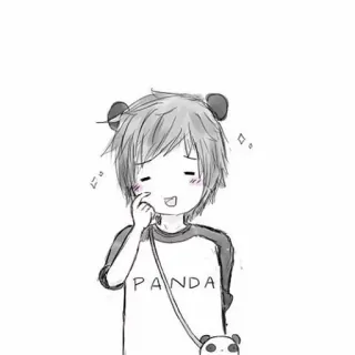 😅 PANDA panda, cartoon, anime, cute, boy, sketch telegram sticker
