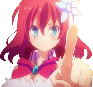 ☝️ Anime, Chica, Personaje, Dedo whatsapp sticker