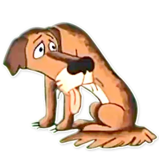 😞 Hund, Cartoon, Tier, Haustier, traurig, Illustration telegram sticker