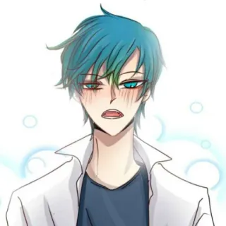 🦕 Anime, Manga, Manhwa, Junge, Blaue Haare, Charakter whatsapp sticker