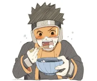 ⛰️ Obito Uchiha Naruto anime, naruto, obito, uchiha, eating, ramen, character telegram sticker