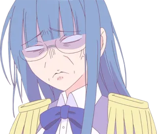 😒 Anime, Dziewczyna, Okulary, Mundur, Smutny, Zmęczony telegram sticker