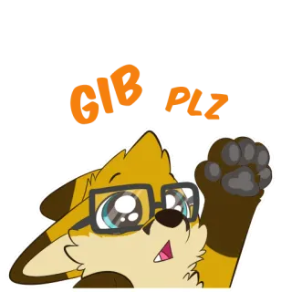 🥺 BIB PLZ request, cute, fox, cartoon, glasses telegram sticker