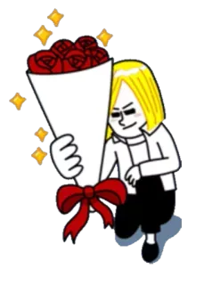 🌹 花, バラ, ブーケ, マンガ, 愛, ギフト, ロマンス telegram sticker