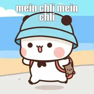 🔰 mein chli mein chli Dessin animé, Mignon, Ours, Panda, Plage, Chapeau whatsapp sticker
