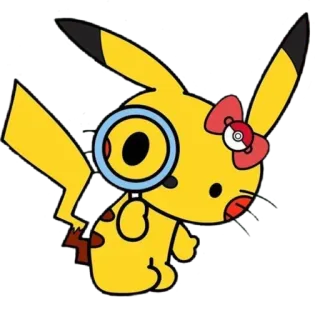 ❓ Pikachu Пикачу, Покемон, Hello Kitty, Детектив, Милый, Мультфильм telegram sticker