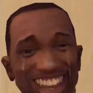 💀 CJ Grand Theft Auto: San Andreas CJ, Grand Theft Auto, San Andreas, Плачет, Видеоигра, Грустно, Мем telegram sticker