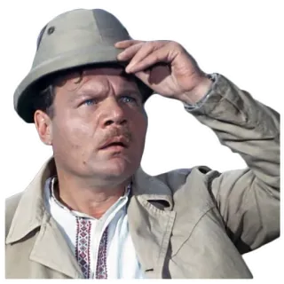 🤔 actor, safari, hat, ukrainian, comedy telegram sticker