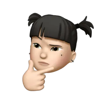🤔 Эмодзи, Думающий, Мультфильм, Задумчивый, Мемоджи, Apple, Цифровое искусство telegram sticker
