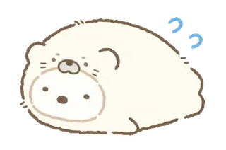 🍈 海豹, 可爱, 动物, 困, 卡哇伊, 懒, 放松 telegram sticker