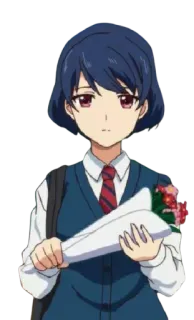 😇 Anime, Ragazza, Fiori, Uniforme scolastica telegram sticker