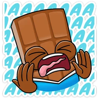 😱 AAAAAAA chocolat, bonbon, mignon, dessin animé, nourriture, dessert, sucré telegram sticker