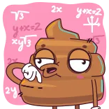 ⭐ Poop Emoji v3, 2x, y+x=2, xyv3, 2y whatsapp sticker