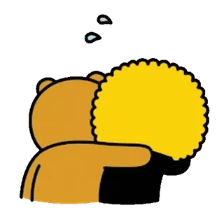 💬 곰, 울음, 슬픈, 만화, 노란색, 애니메이션, 귀여운 whatsapp sticker