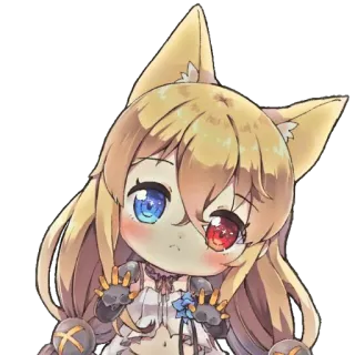 👀 anime, chibi, cat, ears, cute, illustration telegram sticker