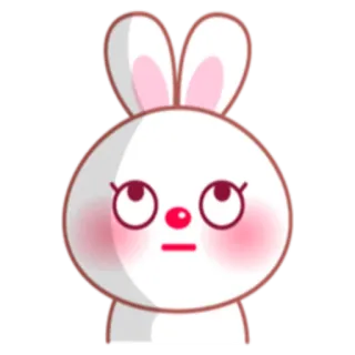 🙄 rabbit, bunny, cute, animal, cartoon, sticker, kawaii whatsapp sticker