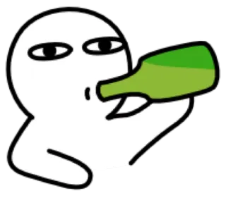 😀 trinken, flasche, cartoon, alkohol, getränk telegram sticker