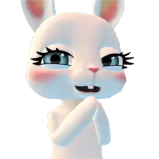 😌 заяц, кролик, животное, милый, мультфильм whatsapp sticker