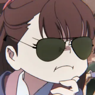 🧊 Anime, Desenho animado, Óculos, Personagem, Garota telegram sticker