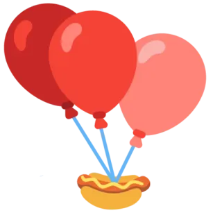 🎈 balões, cachorro quente, comida, festa, celebração telegram sticker