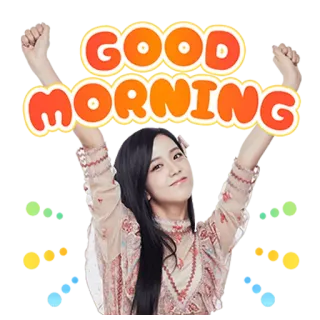 👋 Jisoo GOOD MORNING อรุณสวัสดิ์, ทักทาย, kpop, จีซู, blackpink, เช้า telegram sticker