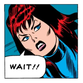 😮 WAIT!! Комикс, Выражение, Женщина, Предупреждение telegram sticker