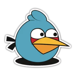 👀 sticker, bird, blue bird, cartoon bird whatsapp sticker