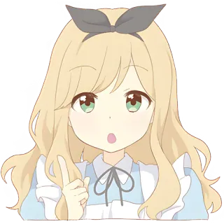 ☝️ Alice Alice in Wonderland alice, wonderland, girl, anime, cartoon, blonde telegram sticker