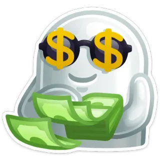 💵 uang, simbol dolar, kekayaan, tunai, kaya whatsapp sticker