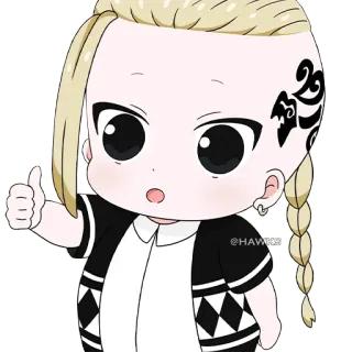 👍 Draken Tokyo Revengers Anime, Chibi, Postać, Tokyo Revengers, Draken, Manga, Fanart telegram sticker