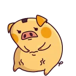 🍔 pig, animal, cartoon, cute, yellow telegram sticker