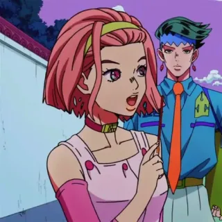🍡 Rohan Kishibe JoJo's Bizarre Adventure Anime, Cartoon, Manga, Pinke Haare, Rohan Kishibe telegram sticker