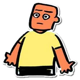 😧 cartoon, character, question, confused, shrugging, sticker telegram sticker