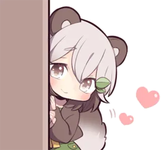 👀 anime, cute, sticker, girl, chibi, heart, kawaii, cartoon telegram sticker