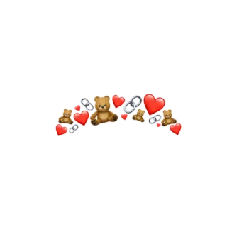 😍 orsetto, cuori, amore, clipart telegram sticker
