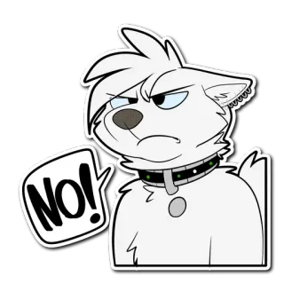 ❌ NO! hond, nee, boos, cartoon, sticker telegram sticker