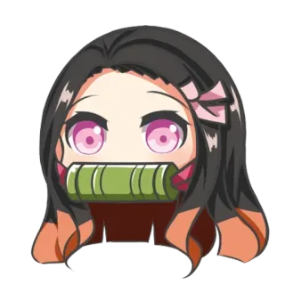 😶 Nezuko Kamado Demon Slayer anime, manga, demon slayer, nezuko, chibi, cute, character telegram sticker