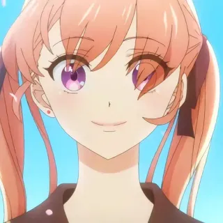 🙂 anime, dziewczyna, uśmiech, słodki, warkoczyki telegram sticker