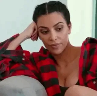 🌶 Kim Kardashian celebrità, donna, annoiata, riposo, persona telegram sticker