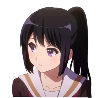 😐 anime, cartone animato, ragazza, personaggio telegram sticker