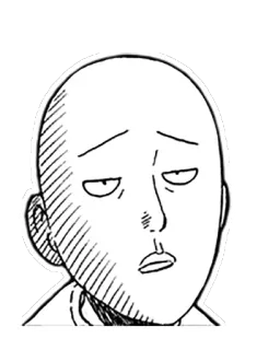 😗 Saitama One-Punch Man anime, manga, One-Punch Man, Saitama, hero, expression, funny telegram sticker