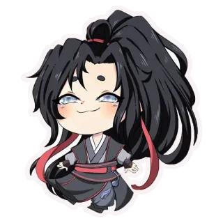 😏 anime, chibi, character, cartoon telegram sticker