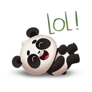 😂 lol panda, lol, schattig, dier, grappig telegram sticker