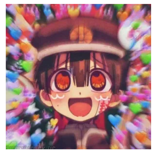 ❤️ Hanako Toilet-bound Hanako-kun anime, hanako, kawaii, cute, hearts, toilet-bound hanako-kun telegram sticker